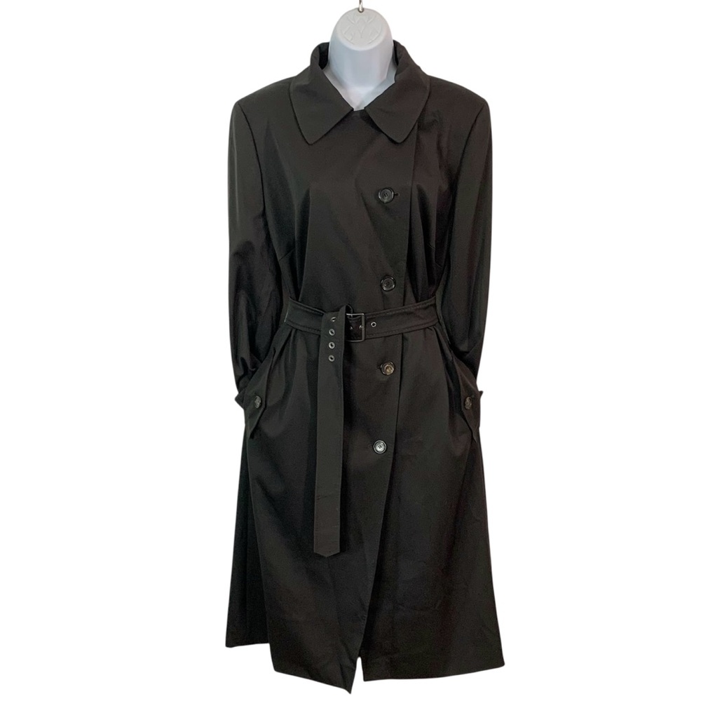 ESCADA Wool Blend Trench w/Asymmetrical Button Front & Belted Cuffs Sz 44/14